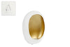 Windlicht "Pim" L wit/goud metaal 18x11x26cm