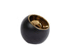 Tealight "Pia" S gold/black earthenware 10.5x10.5x10cm