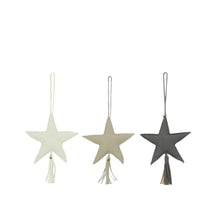 Hanger star PU leather 14x2x30cm 3 Mixed grey