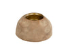 Tealight holder "Tiffany" gold/cream metal 9x9x4.5cm