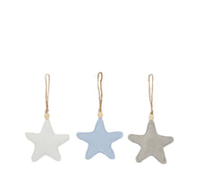 Hanger star fabric 13x13x4cm 3 Blue mix