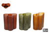 Lantern "Jos" XXL d.green/brown 3 assorted glass 16.5x10x20.5cm