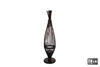 Windlicht "Freek" XL antiek bruin riet 75x18,5x18,5cm
