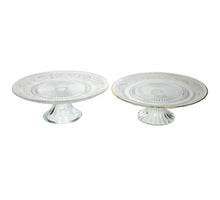 Cake stand Glass clear 25 x 10.5cm 2 assorted