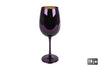 Windlicht "Wijnglas Martien" paars/g.goud glas 6x7,5x22,5cm