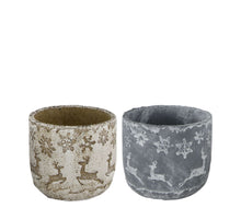 Planter cement 12.5x12.5x11cm 2 Mixed grey