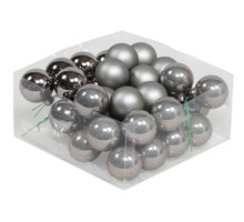 cb. 36 glasballen/wire titan grey 40 mm