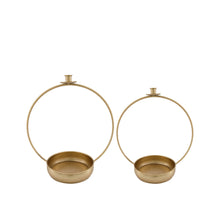 S/2 Candle holder metal 37.5x22x42cm Antique gold