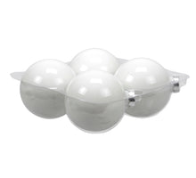 cb. 4 glassballs/cap white opal 100 mm
