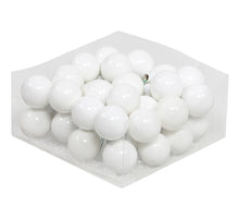 cb. 36 glasballen/wire white opal 40mm