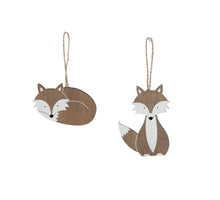 Ornament vos bruin 2 assorti - l5xb0,5xh8,5cm