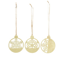 Hanger snowflake metal 9x0.1x11cm 3 Mix Gold
