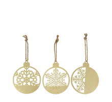 Hanger snowflake metal 18x0.1x21.7cm 3 Mix Gold