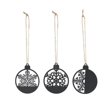 Hanger snowflake metal 9x0.1x11cm 3 Mix Black