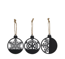 Hanger snowflake metal 18x0.1x21.7cm 3 Mix Black