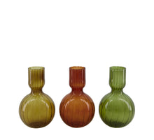 Vase glass 10x10x16.5cm 3 Green mix