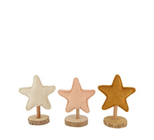 Statue star fabric on feet 14x8x18cm 3 Mix white/pink/ochre