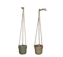Stef hangpot rond grijs taupe 2 assorti - h7,5xd7,5cm