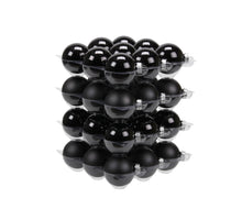cb. 36 glasballen/cap black combi 57 mm