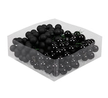 cb. 144 glasballen/wire black combi 20 mm