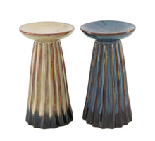 Candle holder ceramic 9.2x9.2x16cm 2 Mixed gray