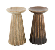 Candle holder ceramic 9.2x9.2x16cm 2 Mixed brown