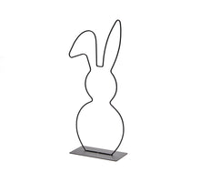 Metal bunny on base 40cm black