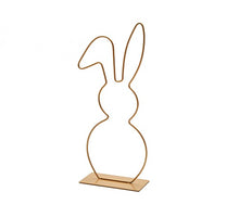 Metal bunny on base 50cm gold