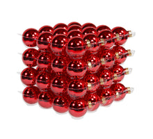 cb. 64 glasballen/cap rood glans 40mm