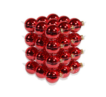 cb. 36 glasballen/cap rood glans 57mm