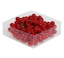 cb. 144 glasballen/wire rood glans 20mm