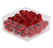 cb. 72 glasballen/wire rood glans 30mm