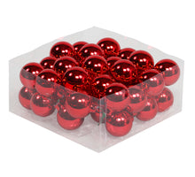 cb. 36 glasballen/wire rood glans 40mm