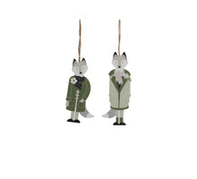 Ornament Vos Groen 2 Assorti l5xb0,5xh13cm