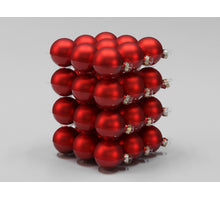 cb. 36 glasballen/cap rood mat 57mm