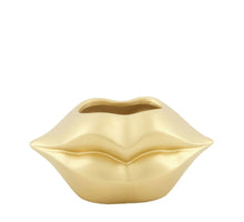 Vase lip ceramic 18x10x9cm Gold