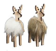 Deer wood 6x2.5x12cm Mixed Brown/White