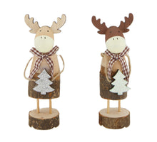 Figurine deer wood 5x4x14cm Mixed Brown/Natural