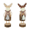 Wooden deer figurine, 5x4x14cm, mixed brown/natural.