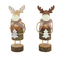 Figurine deer wood 6.7x5x18cm Mixed Brown/Natural