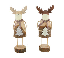 Figurine deer wood 10.5x7x28cm Mixed Brown/Natural