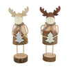 Figurine deer wood 10.5x7x28cm Mixed Brown/Natural