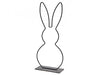 Metal rabbit on base 40cm black (17x8x39.5cm)