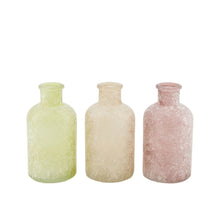 Bottle glass 7x7x13cm 3 Mixed pink