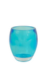 Tea light holder (heavy thick glass) H10 D7cm aqua