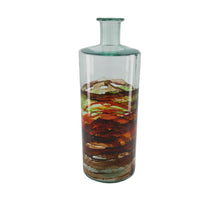 Bottle recycled glass 15x15x40cm Brown
