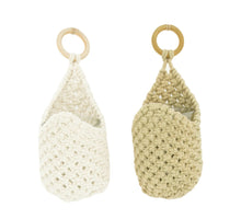 Planter hanger macrame cotton w.glass D10 H29cm 2 Mix brown