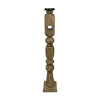 Pillar candle holder wood vintage 14.5x14.5x75cm Bleached