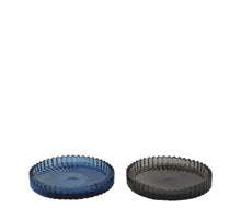 Candle holder glass 10x10x1.5cm Mixed blue