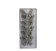 Vlinder zilver 6 stuks - 9cm
